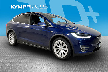 Tesla Model X 100 D ** Kahdet renkaat ja vanteet / Intel MCU / CCS / Ultra HiFi / Ilmajouset - SoH 86,0 % / Deep Blue Metallic / Musta sisusta / Lasikatto / Sähköinen esilämmitys