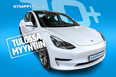 Tesla Model 3 Standard Range Plus ** Lasikatto / 2 x renkaat / Lämpöpumppu / Nahkaverhoilu / Navi ** - Pitkän toimintasäteen Tesla, lämpöpumpulla, mukavuuksilla ja moderneilla ajoavustimilla.