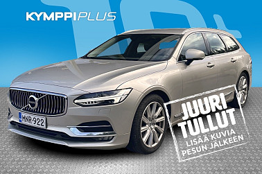 Volvo V90 D4 AWD Business Inscription aut ** Vetokoukku / Webasto / Nahat / Suomi-auto 2. omistajalta / Sähköluukku / CarPlay ** - RAHOITUSKORKO tähän autoon vain 1,99% - Upea Inscription muhkeilla varusteilla!