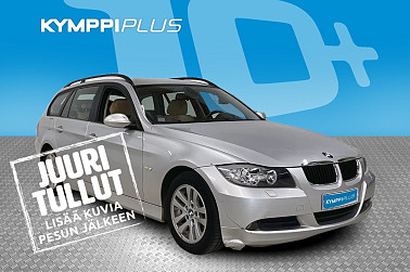BMW 320 dA E91 Touring ** Vähän ajettu / Nahkapenkit / Pysäköintitutka takana / Huoltokirja / Kahdet renkaat aluvanteilla ** - RAHOITUSKORKO tähän autoon vain 1,99% - Poikkeuksellisen vähän ajettu taloudellinen ja luotettava Bemari!