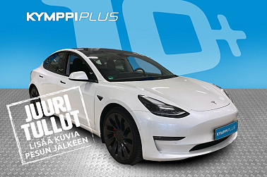 Tesla Model 3 Performance - Lämpöpumppu / Autopilot / Lasikatto / Peruutuskamera / ACC / LED / Nahkaverhoilu / Navigointi