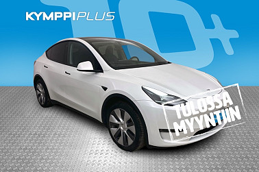 Tesla Model Y Long Range ** Lämpöpumppu / Sähköinen takaluukku / Vetokoukku / 2 x renkaat vanteilla ** - Matriisi-led / Lasikatto / Acc