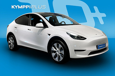 Tesla Model Y Long Range ** Tehdastakuu / AMD Ryzen / Premium Audio / Autopilot / Lasikatto / Takapenkinlämmitys ** - Tehdastakuun alainen Long Range kaksin renkain ja vantein varustettuna!