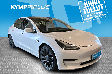 Tesla Model 3 Performance ** Parannettu Autopilot / Vaaleat nahkapenkit / 2-Om. Suomiauto ** - Astetta paremmin varusteltu Suomi Perffi! Nämä viedään oikeasti nyt käsistä, joten toimi nopeasti!