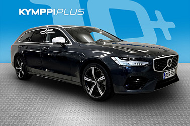 Volvo V90 T8 AWD R-Design aut ** Webasto / ACC / VOC / Navi ** - Nahka-alcantara / Led valot / Lämpöratti / Carplay