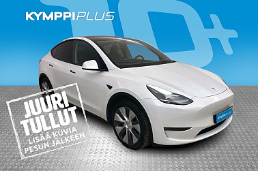 Tesla Model Y Long Range ** Lämpöpumppu / Sähköinen takaluukku / Vetokoukku / 2 x renkaat vanteilla ** - Matriisi-led / Lasikatto / Acc