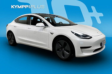 Tesla Model 3 Standard Range Plus - 2x renkaat ja vanteet / Koukku / Pearl White / Lasikatto