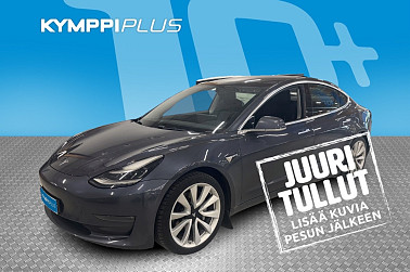 Tesla Model 3 Long-Range Dual Motor AWD - ACC / Lasikatto / Navigointi / Kamera / LED-ajovalot / 2x renkaat ja vanteet