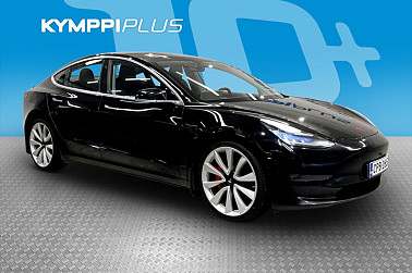 Tesla Model 3 Performance Dual Motor AWD ** 2x renkaat ja vanteet / Lasikatto / Suomi-auto ** - Mukavuutta, helppoutta ja häikäisevää suorituskykyä!