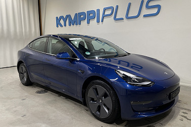 Tesla Model 3 Long Range ** Juuri katsastettu / Sininen / Matrix-Led / Musta sisusta / Tehdastakuu - Oulun toimipisteelle juuri saapunut suosittu neliveto Tesla Model 3