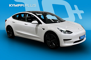 Tesla Model 3 Standard Range Plus ** Lasikatto / 2 x renkaat / Lämpöpumppu / Nahkaverhoilu / Navi ** - Pitkän toimintasäteen Tesla, lämpöpumpulla, mukavuuksilla ja moderneilla ajoavustimilla.