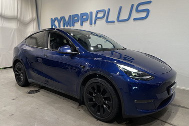 Tesla Model Y Long Range ** Sininen / Lämpöpumppu / Adapt. Vakkari / Koukku / Lasikatto - Tesla Model Y Long Range – pitkä toimintasäde, neliveto, huippuluokan tekniikka ja tyylikäs käytännöllisyys