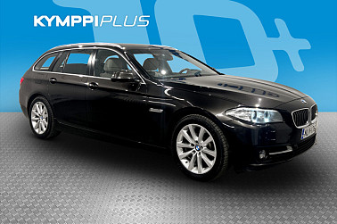 BMW 520 F11 Touring 520d A xDrive Business ** Sähköluukku / Sporttinahat / Vetokoukku - Hieno neliveto Bmw vaalealla Nahkasisustalla!