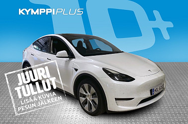 Tesla Model Y Long Range - Vetokoukku / Kahdet renkaat vantein / Aviloo Flash 93,5% SoH / Lasikatto / Peruutuskamera / Nahkaverhoilu / Premium Audio / Navigointi / Adaptiivinen vakionopeudensäädin / LED-ajovalot