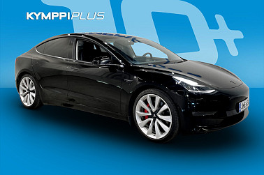 Tesla Model 3 Performance Dual Motor AWD **Kahdet renkaat vanteineen / FSD / ACC / Nahkasisusta / Navigointi / Kamerat** - Todella kysytty Performance-malli kaksilla renkailla ja vanteilla!
