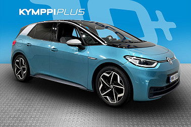 Volkswagen ID.3 1ST Plus 150 kW, akku 58 kWh ** IQ-light / Peruutuskamera / Kessy / Adapt.vak / Lämpöratti / Lämpöpumppu ** - RAHOITUSKORKO tähän autoon vain 3,89% - ** Soh 92,6 / Kahdet renkaat ja vanteet / Siistikuntoinen / Turkoosilla metallivärillä **
