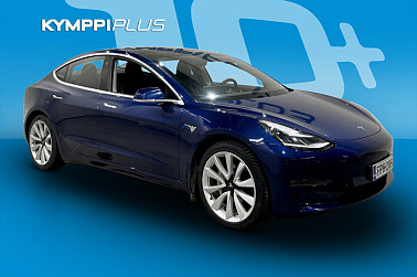 Tesla Model 3 Long Range ** FSD / Sininen / Lasikatto / Adapt.Vakkari - Tehoa, tyyliä ja toimintasädettä.