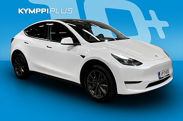 Tesla Model Y Long Range ** Aviloo 93,4% / Kahdet renkaat vantein / Vetokoukku / Lasikatto / ACC / Nahat / Navi ** - Tehokas ja hyvin varusteltu Tesla nelivedolla, pitkä toimintamatka ja huippumukavuus.