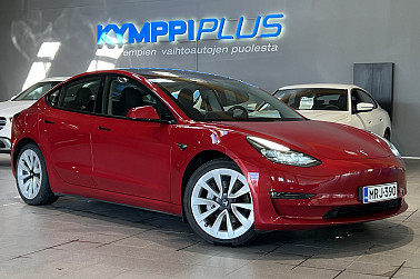 Tesla Model 3 Long Range ** Lasikatto / ACC / Kamera ** - Näyttävä punainen Tesla hurmaa tyylillä, teholla ja huippuvarustelulla!