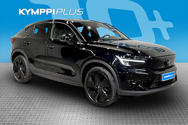 Volvo EC40 Twin Performance Ultra Black Edition ** Tehdastakuu / ACC / Keyless / Alletaittuva vetokoukku / Harman Kardon Sound system ** - RAHOITUSKORKO tähän autoon vain 3,89% - AppleCarPlay / AndroidAuto / Lämmitettävä ohjauspyörä / VOC / LED /