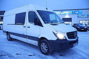 Mercedes-Benz Sprinter 316CDI-3,5/43 KB pitkä A3 ** Webasto / Lohko / Koukku / 2x Renkaat ja Vanteet ** - B-kortilla ajettava siisti matkailuauto tupla akulla. Jääkaappi ja mikro löytyy.