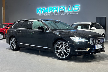 Volvo V90 T8 TwE AWD Inscription aut **Nahkaverhoilu / Adapt.vakkari / Digimittaristo / Navi / Kamera / Koukku** - Volvo V90 T8 AWD Inscription – huippuvarusteltu hybridifarmari nahkasisustalla ja luksusmukavuuksilla!