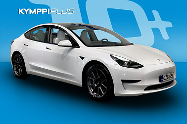 Tesla Model 3 Standard Range Plus ** 1-om. Suomiauto / Vaaleat nahat / 2x renkaat ja vanteet ** - Tyylikäs sähköauto: LED-valot, lasikatto, valkoinen nahkasisustus ja huippuvarusteet!