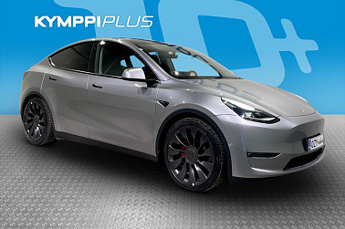 Tesla Model Y Performance ** Matriisi-led / Amd Ryzen / Lämpöpumppu / 2xrenkaat vanteilla / Vetokoukku ** - 1-omisteinen Suomi-auto.