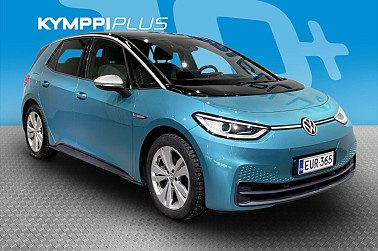 Volkswagen ID.3 1ST Max 150 kW, akku 58 kWh ** ACC / Lämpöpumppu / P.kamera / LED / Navi / Lasikatto / Blis / Kessy / Head-Up ** - Tämä sähköauto yhdistää tyylin, suorituskyvyn ja ajamisen ilon – täydellinen kumppani kaupunkiin ja matkoille