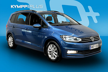 Volkswagen Touran Comfortline 1,6 TDI 81 kW (110 hv) DSG-automaatti ** Navi / Webasto / LED ** - Hyvin varusteltu, tilava ja turvallinen 7-paikkainen perheauto lisälämmittimellä ja LED-valoilla.