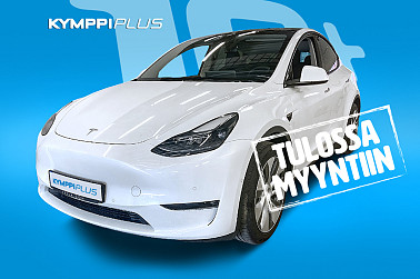 Tesla Model Y Long Range ** Tehdastakuu / Autopilot / Lasikatto / Takapenkinlämmitys ** - Tehdastakuun alainen Long Range kaksin renkain ja vantein varustettuna!