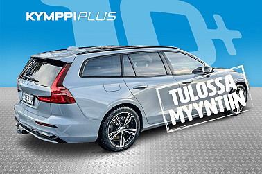Volvo V60 T6 AWD Long Range Plus Dark aut ** Led / Panoraama / Koukku / Pilot assist / Mukavuusistuimet / Kamera ** - Volvo V60 T6 AWD Long Range Plus Dark 2024 – 1-om. Suomi-auto, 88 km sähköä, huippuvarusteet, lasikatto, vetokoukku, Vapour Grey.