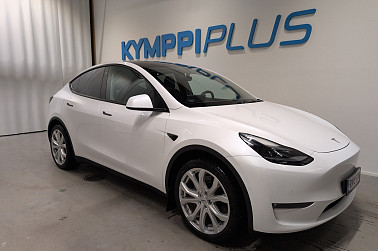 Tesla Model Y Long Range ** 2x renkaat ja vanteet / Matrix LED / Koukku / Valkoinen ** - Tesla Model Y Long Range yhdistää pitkän toimintamatkan, luksus fiiliksen, turvallisuuden ja huipputeknologian.