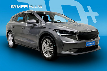 Skoda Enyaq 80 iV ** ACC / Matrix / P. kamera / Lämpöpumppu / Navi / Kessy / 2x renkaat vanteilla / Koukku ** - Akun kunto 92,8 %, pitkä toimintamatka ja huippuvarusteet – laadukas Enyaq ilman riskejä.