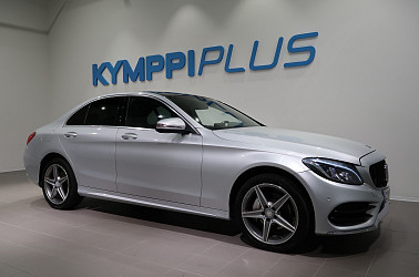Mercedes-Benz C 200 A Premium Business AMG ** Lohko ja sisäp. / Sporttinahat / Adapt. vakkari / Burmester ** - AMG sisä- ja ulkopaketti / Panoraama / Hud / Navi / Ilmajousitus / Sähköinen takaluukku