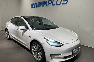 Tesla Model 3 Long Range ** 1-Om. Suomiauto / Vaaleat nahat / 2x Teslan vanteet renkaineen ** - Nolla päästöä, sata prosenttia tyylikkyyttä – Tesla tekee sen, mitä muut vasta suunnittelevat.