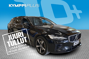 Volvo V60 T8 AWD R-Design aut ** Bi-Led valot / Kessy / Tutkat eteen ja taakse / Alletaittuva koukku / Bluetooth / Nahkapenkit ** - Tyylikäs skandinaavinen muotoilu yhdistyy huipputekniikkaan ja tehokkaaseen hybridivoimaan.