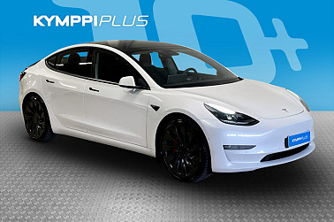 Tesla Model 3 Performance - Lämpöpumppu / Autopilot / Lasikatto / Peruutuskamera / ACC / LED / Nahkaverhoilu / Navigointi