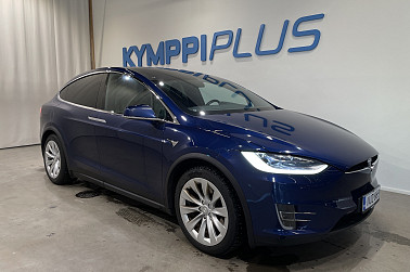 Tesla Model X 100 D ** Kahdet renkaat ja vanteet / Intel MCU / CCS / Ultra HiFi / Ilmajouset - SoH 86,0 % / Deep Blue Metallic / Musta sisusta / Lasikatto / Sähköinen esilämmitys