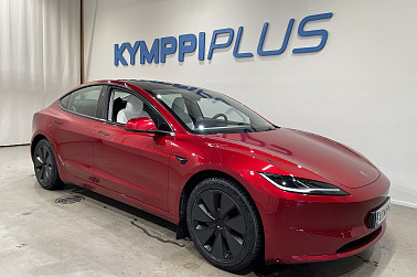 Tesla Model 3 Rear-Wheel Drive Highland** Adapt.cruise / Tehdastakuu / Matrix-valot / Kamera - Vähän ajettu Highland upealla punaisella ulkovärilla ja valkoisella nahkasisustalla!