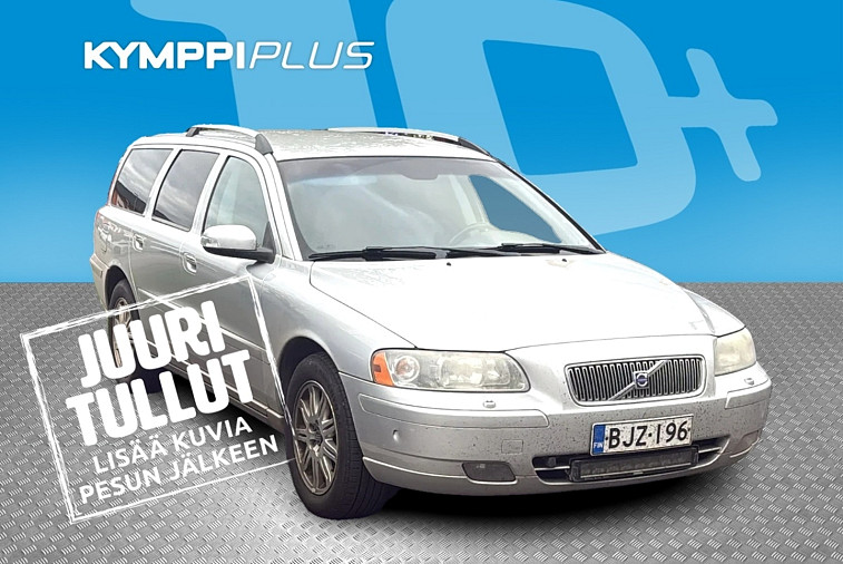 Volvo V70 D5, 136 kW / Uudet nastarenkaat / Jakohihna vaihdettu 330 tkm / Vetokoukku / Lisälämmitin - Tuore öljynvaihtohuolto / Pysäköintitutka / Vakionopeudensäädin / Kahdet renkaat / Monitoimiohjauspyörä / Sadetunnistin