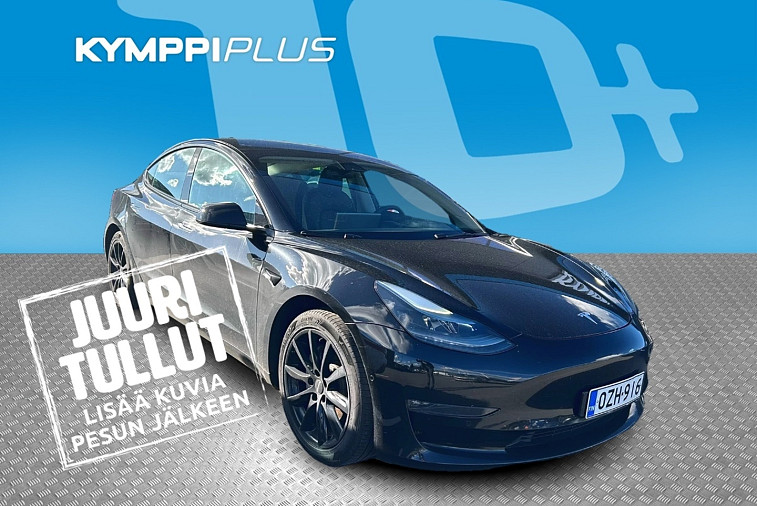 Tesla Model 3 Long Range - ** Musta / 2x renkaat ja vanteet / Lämpöpumppu / Lasikatto / LED **