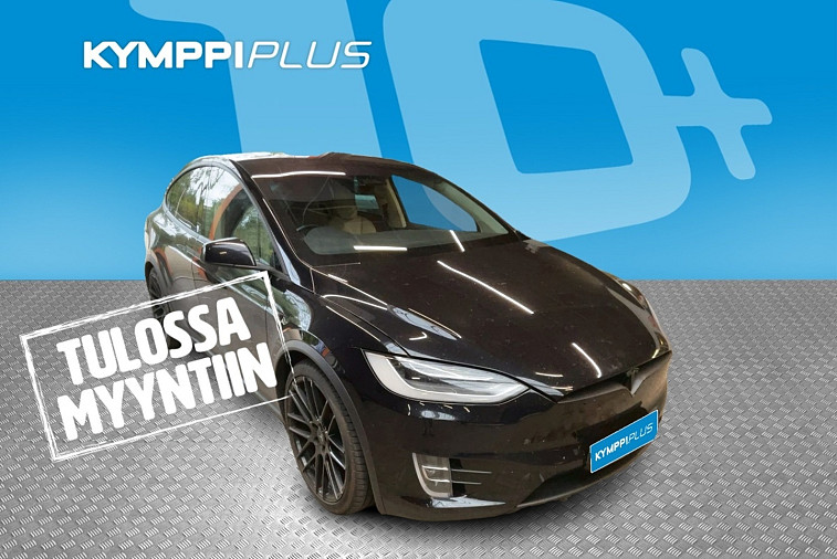 Tesla Model X 100 D 6-P** Adapt.vak / Ilma-alusta / Valkoinen nahka / Winter-paketti - 6-paikkainen Model X, tyylikkäällä valkoisella sisustalla, mustalla ulkovärillä ja winter-paketilla!
