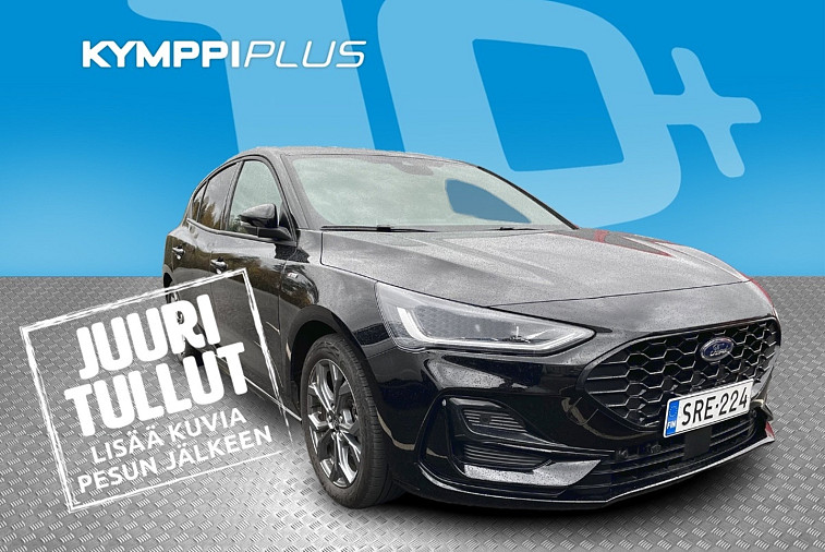 Ford Focus 1.0 EcoBoost Hybrid Powershift 155hv (kevythybridi) A7 ST-Line 5-ovinen - Suomi-auto, tehdastakuu voimassa, huollettu 10/2026, ST-Line, adaptiivinen vakionopeudensäädin, katveavustin, lohkolämmitin, lämmitettävä tuulilasi ja ratti, CarPlay, peruutuskamera