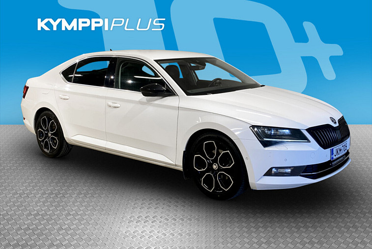Skoda Superb 2,0 TDI 150 Elegance - 2 x Renkaat kevytmetallivantein / ACC / Keyless / Sähkötoimiset etuistuimet, kuljettajan istuin muistilla / Vetokoukku / Nahka-alcantara / Adaptiiviset ajovalot