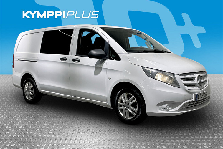 Mercedes-Benz Vito 111CDI-3,05/32K keskipitkä A2 - Katsastettu 9/2026, huollettu 7/2026, Suomi-auto, lisälämmitin ajastimella, vetokoukku, ikkunallinen väliseinä, sadetunnistin, Bluetooth, lämmitettävät sivupeilit