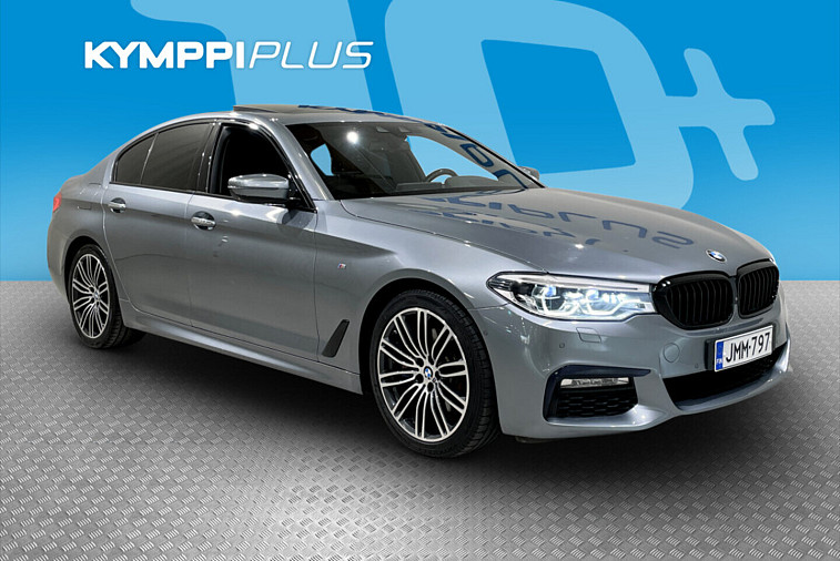 BMW 530 G30 Sedan 530i A xDrive M-Sport 252 hv Kulutus yhdistetty 6,3 l/100 km - Panoraamakatto , Harman Kardon, Head-up-näyttö, Lisälämmitin, Nahkaverhoilu, penkinlämmittimet edessä ja takana, adaptiiviset ajovalot, navigointijärjestelmä ja sähkötoiminen takaluu