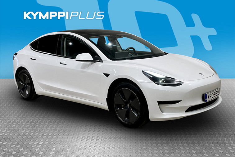 Tesla Model 3 Standard Range Plus - Lämpöpumppu / Kahdet renkaat / Lämmitettävät etu- ja takapenkit / Lämmitettävä ohjauspyörä / Lasikatto / Nahkaverhoilu / Peruutuskamera