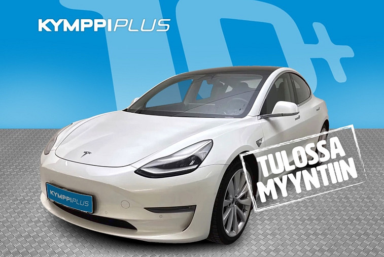Tesla Model 3 Long Range - Neliveto / Lasikatto / Akuston esilämmitys / Kahdet renkaat / Mukautuva vakionopeudensäädin