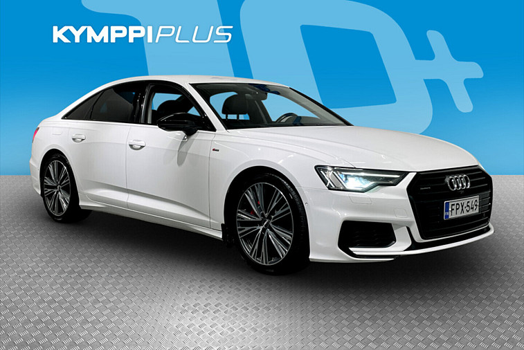 Audi A6 Sedan Business Sport 55 TFSI e quattro S tronic - Akkutesti SoH 88 %, Suomi-auto, huollettu 8/2026, katsastettu 10/2026, S line, Matrix-LED-ajovalot, 360-kamera, Alcantara/nahkaverhoilu, virtuaalimittaristo, MMI Navigation plus, quattro-neliveto